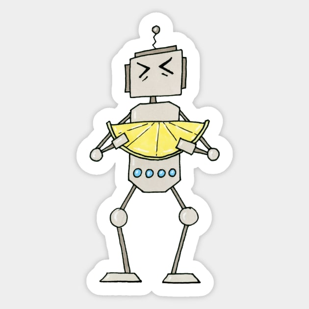 Lemon Robot Sticker by CuteBotss